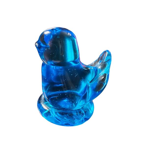 Leo Ward Terra Studios Bluebird of Happiness Blue Glass Signed 1998 2x2 size - Picture 1 of 7